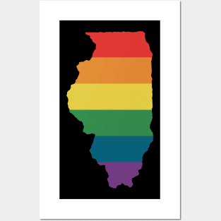 Illinois State Rainbow Posters and Art